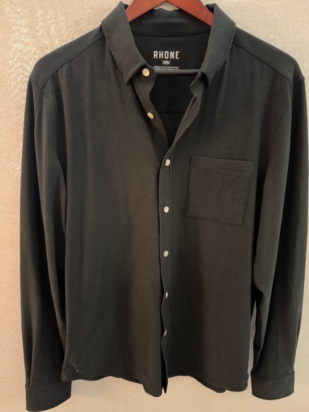 Rhone Work From Home Shirt Men’s Medium Black Long Sleeve Button Down